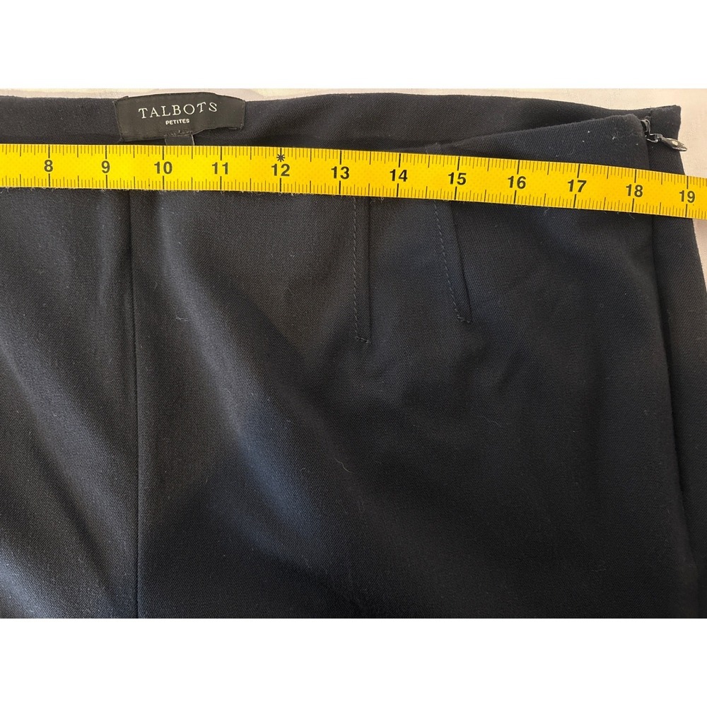Talbots Navy Blue Tapered Stretch Dress Pants 16P Office-Chic Classic Academia - Picture 5 of 9